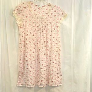Miss Elaine Floral Chemise Nightgown XL - Pink & Cream - Cotton Blend